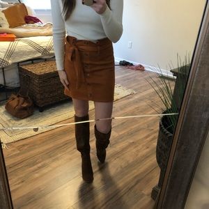 Burnt orange button skirt